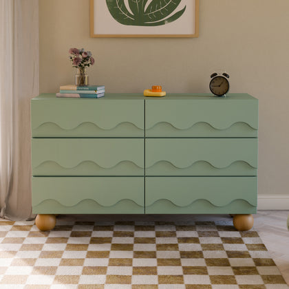 Lido Wave 6-Drawer Wide Assembled Dresser (56")